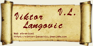 Viktor Langović vizit kartica